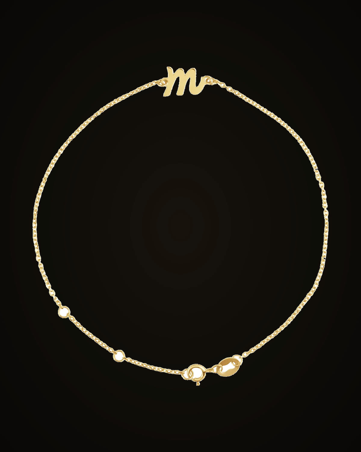 Initial Bracelet — 14K Yellow Gold