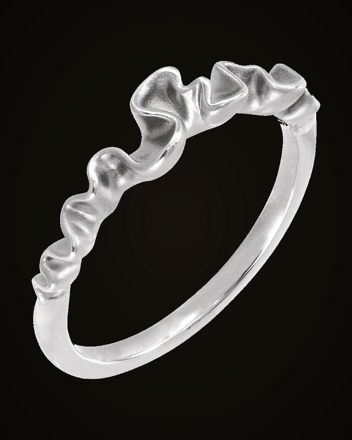 Freeform Ribbon Stackable Ring — Sterling Silver · 5.35 x 3.8 mm