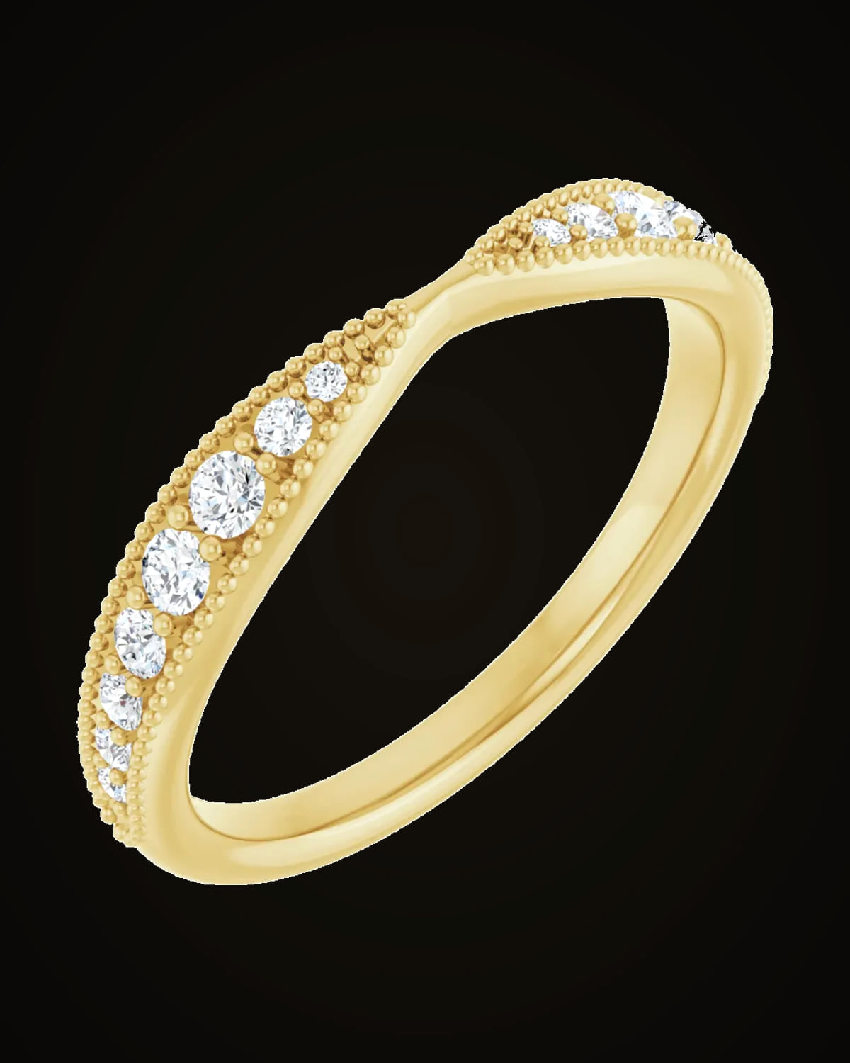 1/4 CTW Lab Grown Diamond Matching Contour Band — 14K Yellow Gold · 2.1 mm · VS · F+