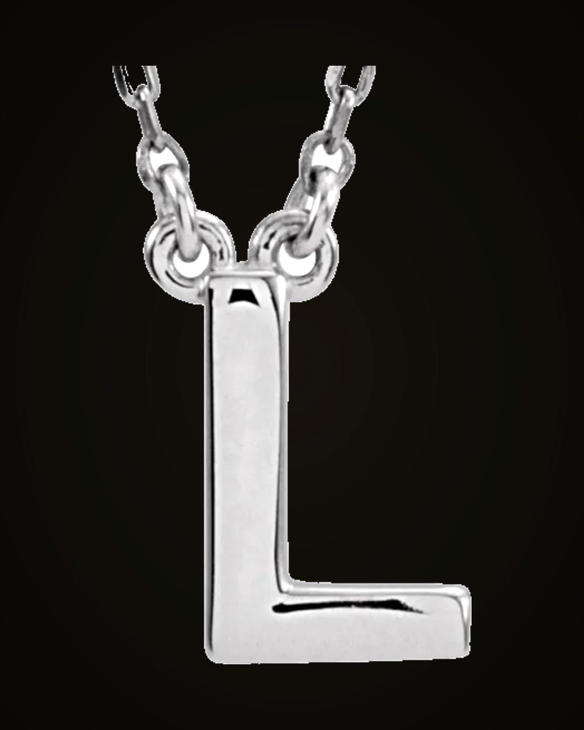 Block Initial Necklace — Sterling Silver