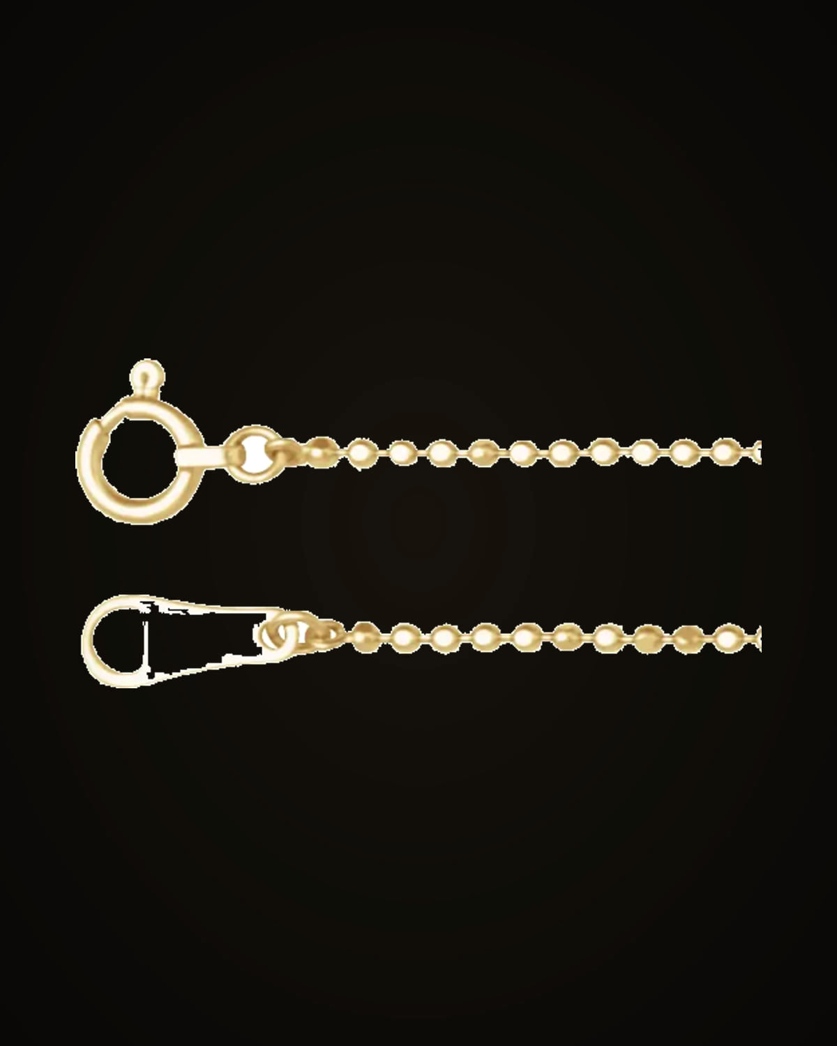 Diamond-Cut Bead Chain — 10K Yellow Gold