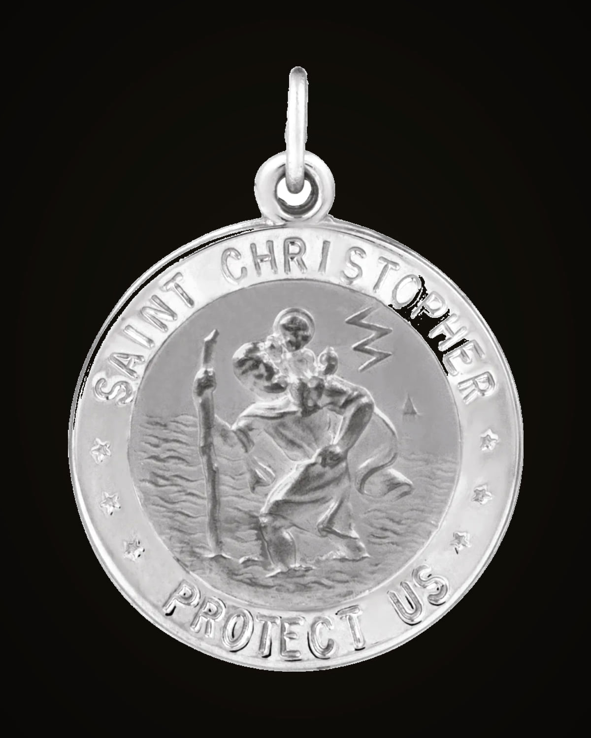 St. Christopher/Us Navy Medal — Sterling Silver · 0.04 CTW
