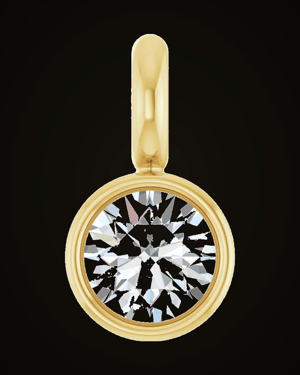 0.03 Ct Natural Diamond Bezel-Set Dangle — 14K Yellow Gold · I1 · G-H