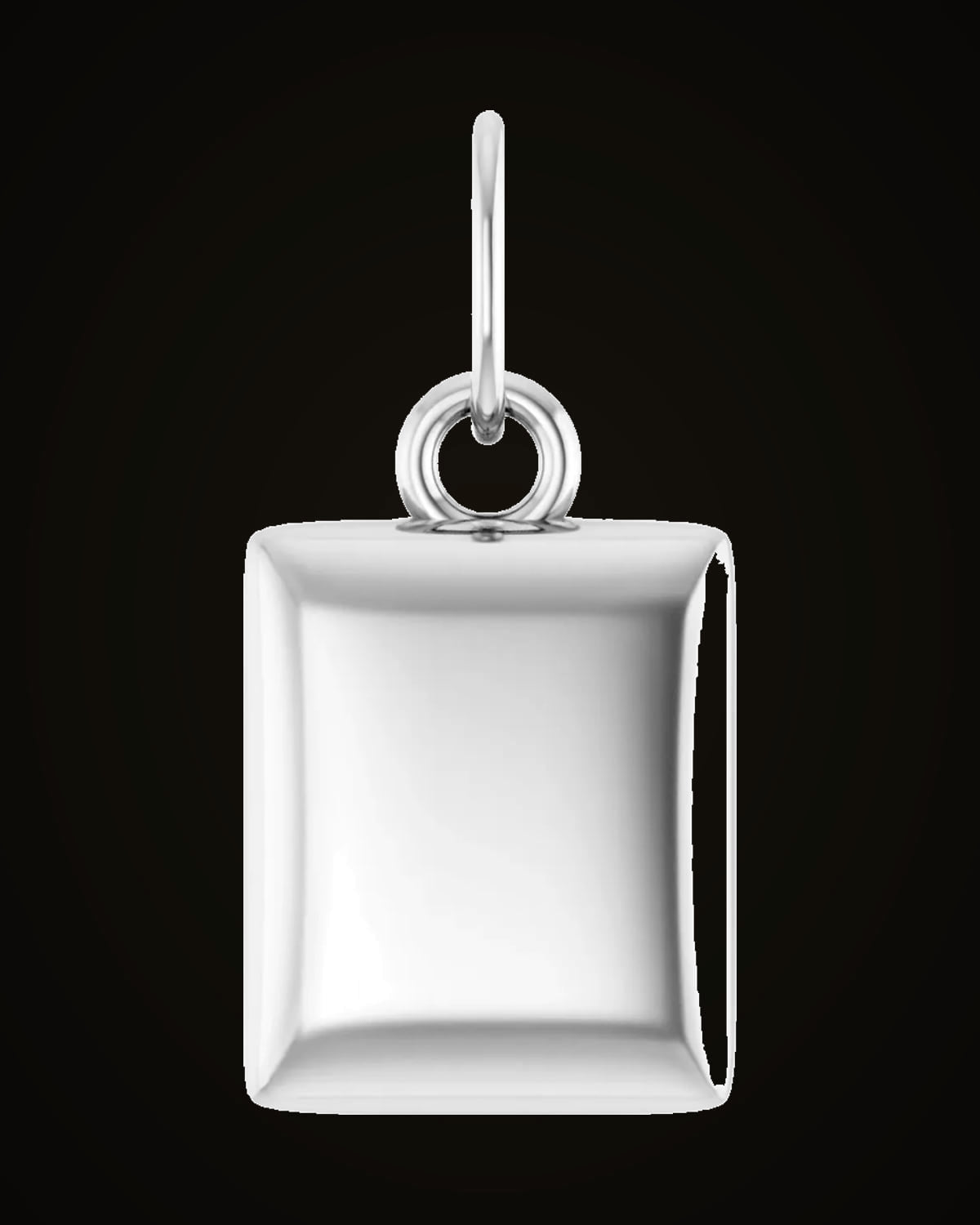 Engravable Puffed Dog Tag Pendant — Sterling Silver