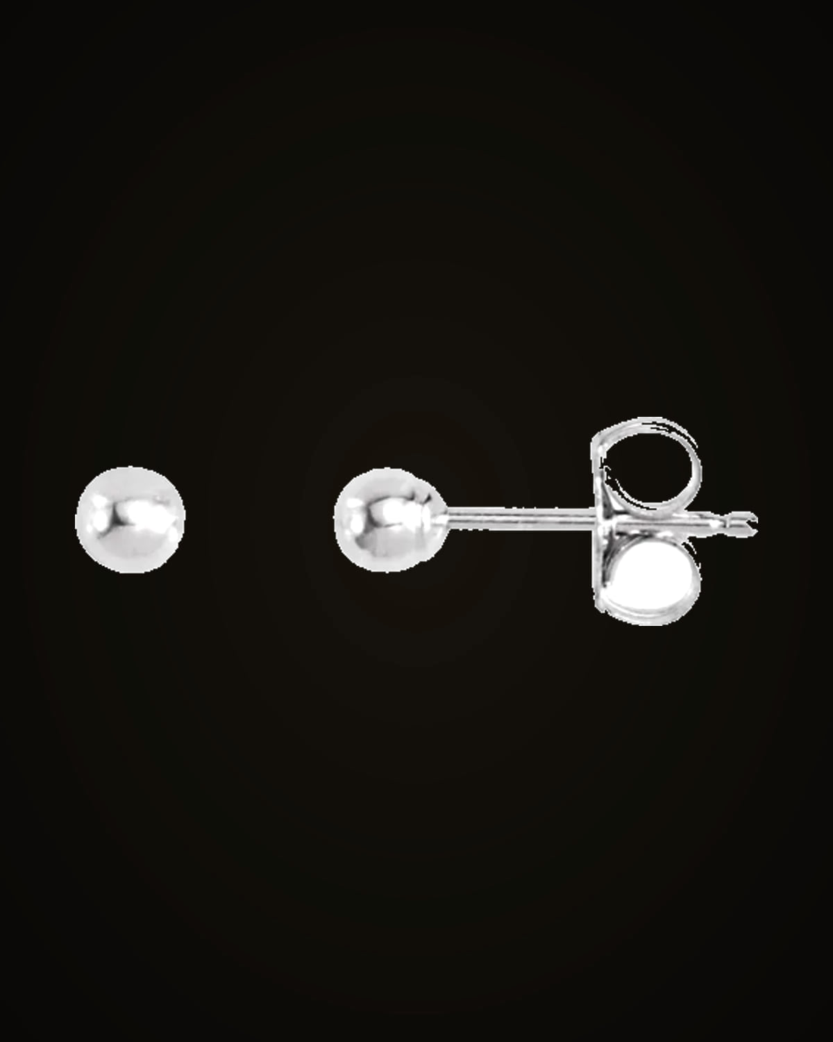 Ball Stud Earrings With Bright Finish — Sterling Silver