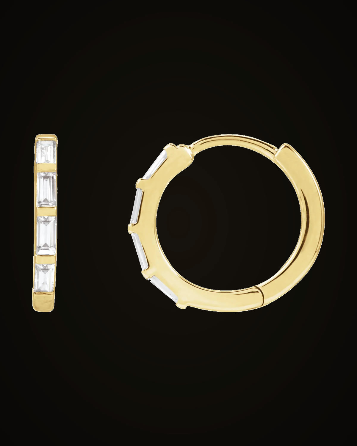 1/3 CTW Lab-Grown Diamond Hoop Earrings — 14K Yellow Gold · 3 x 1.5 mm · VS · G-H