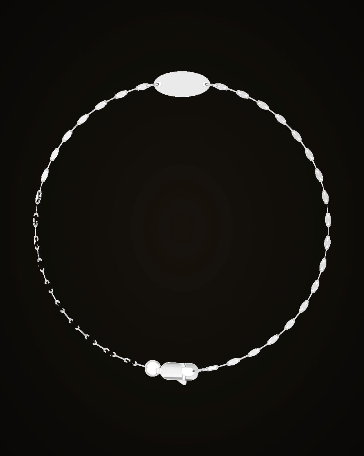Engravable Keyhole Chain Bracelet — Sterling Silver
