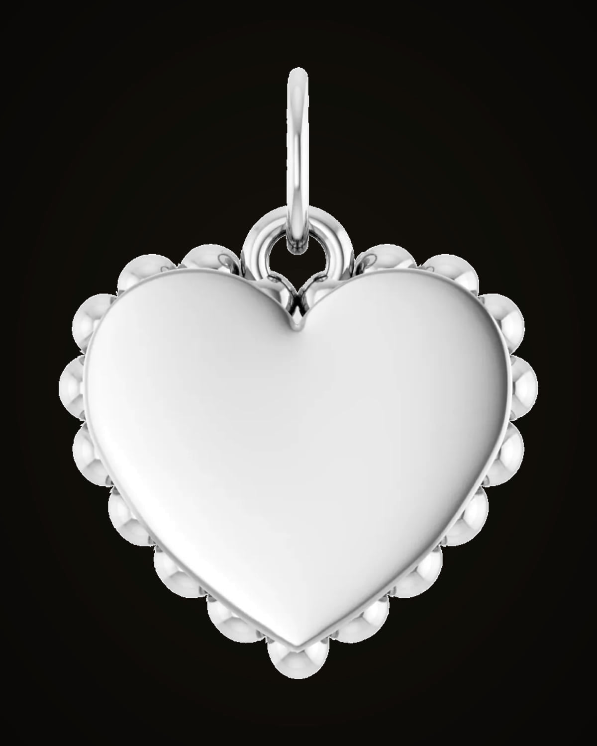 Engravable Scalloped Heart Charm/Pendant — Sterling Silver