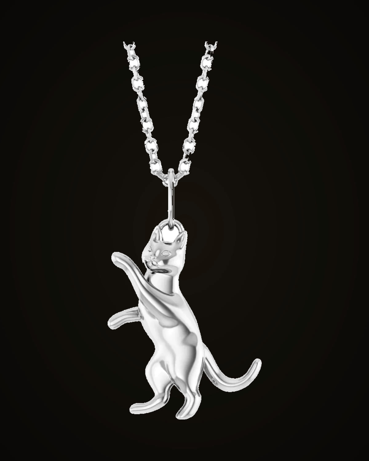Cat Necklace — Sterling Silver