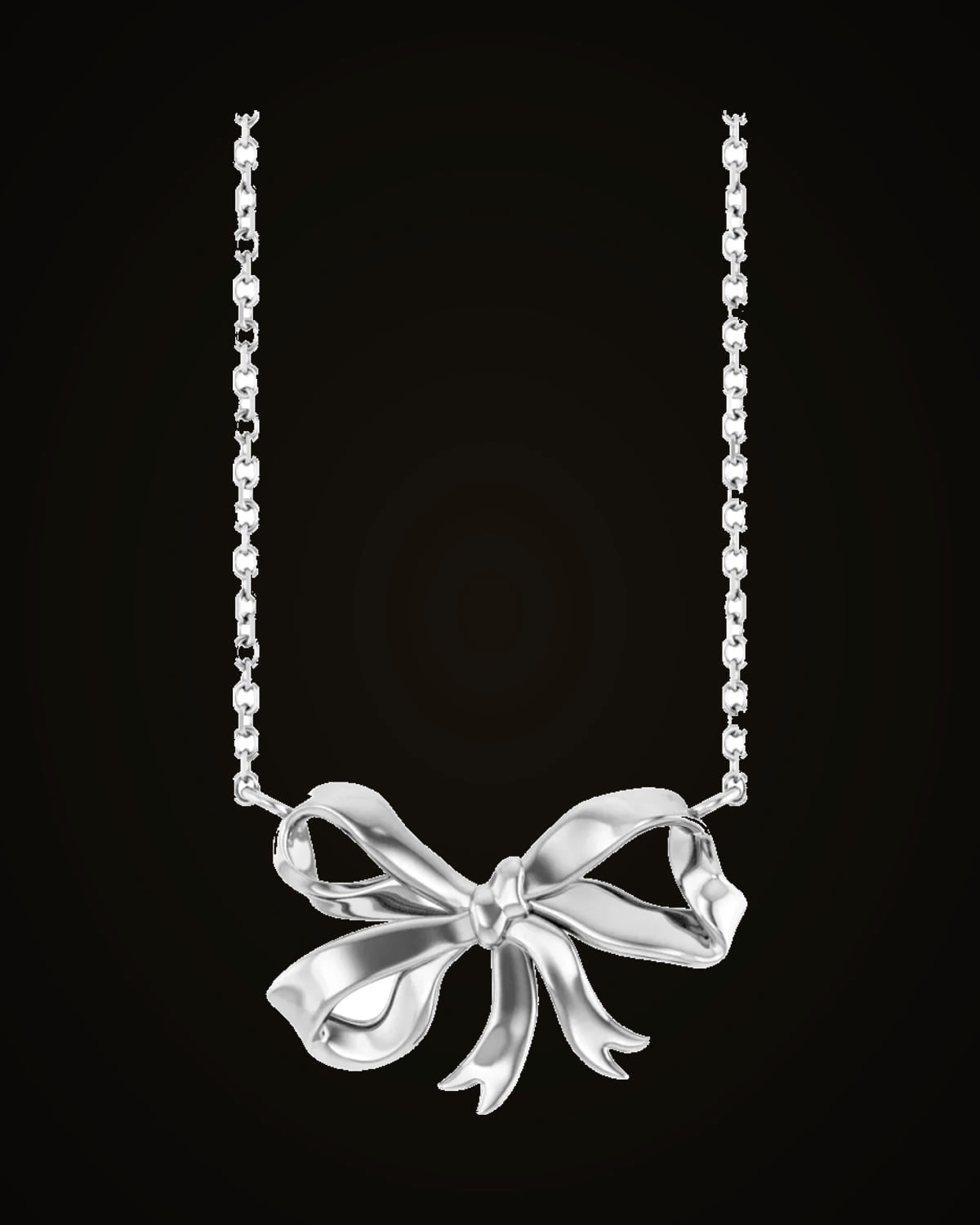 Freeform Bow Necklace — Sterling Silver