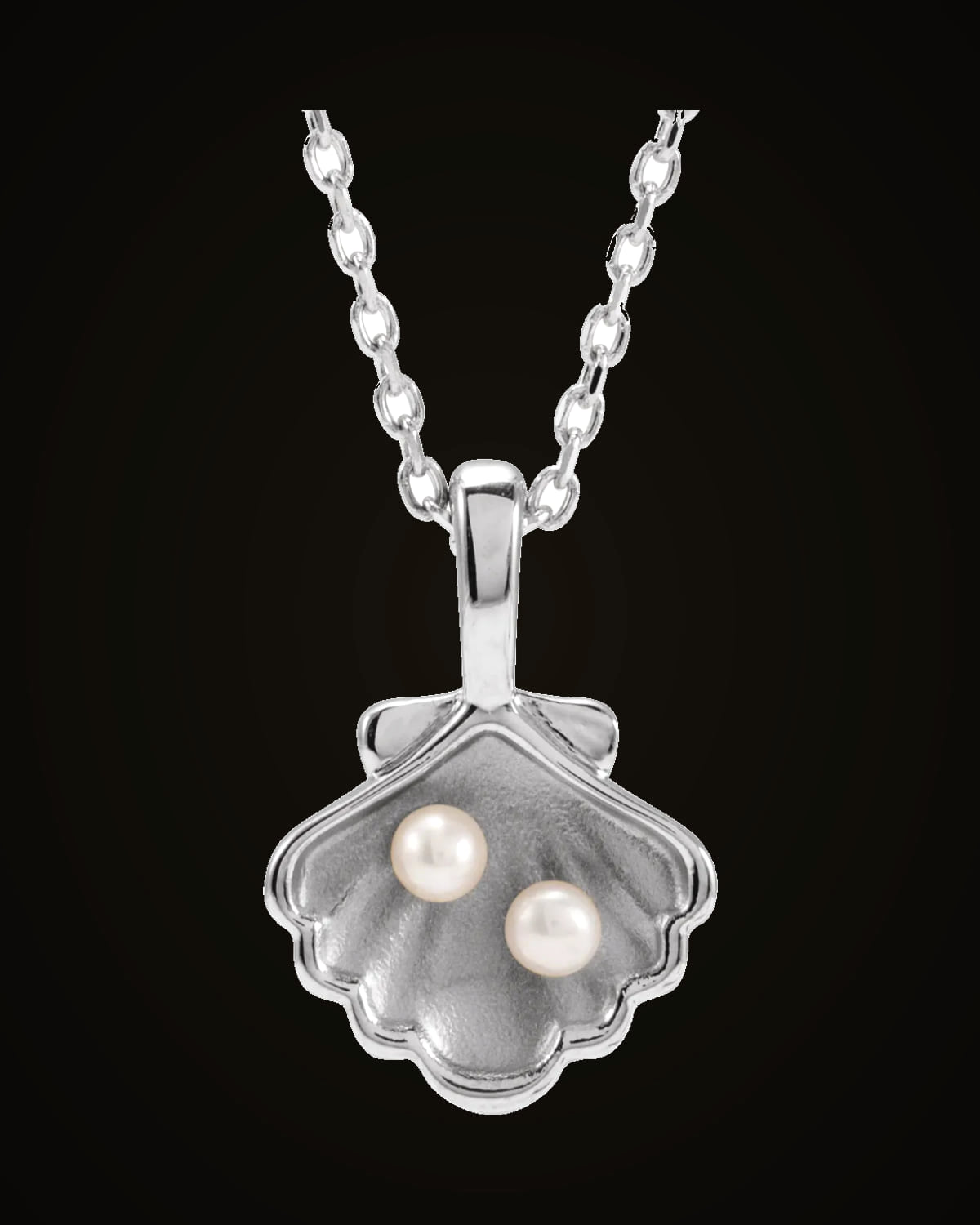 Cultured White Seed Pearl Family Shell Necklace — Sterling Silver · 2 mm · Cultured Seed Pearl