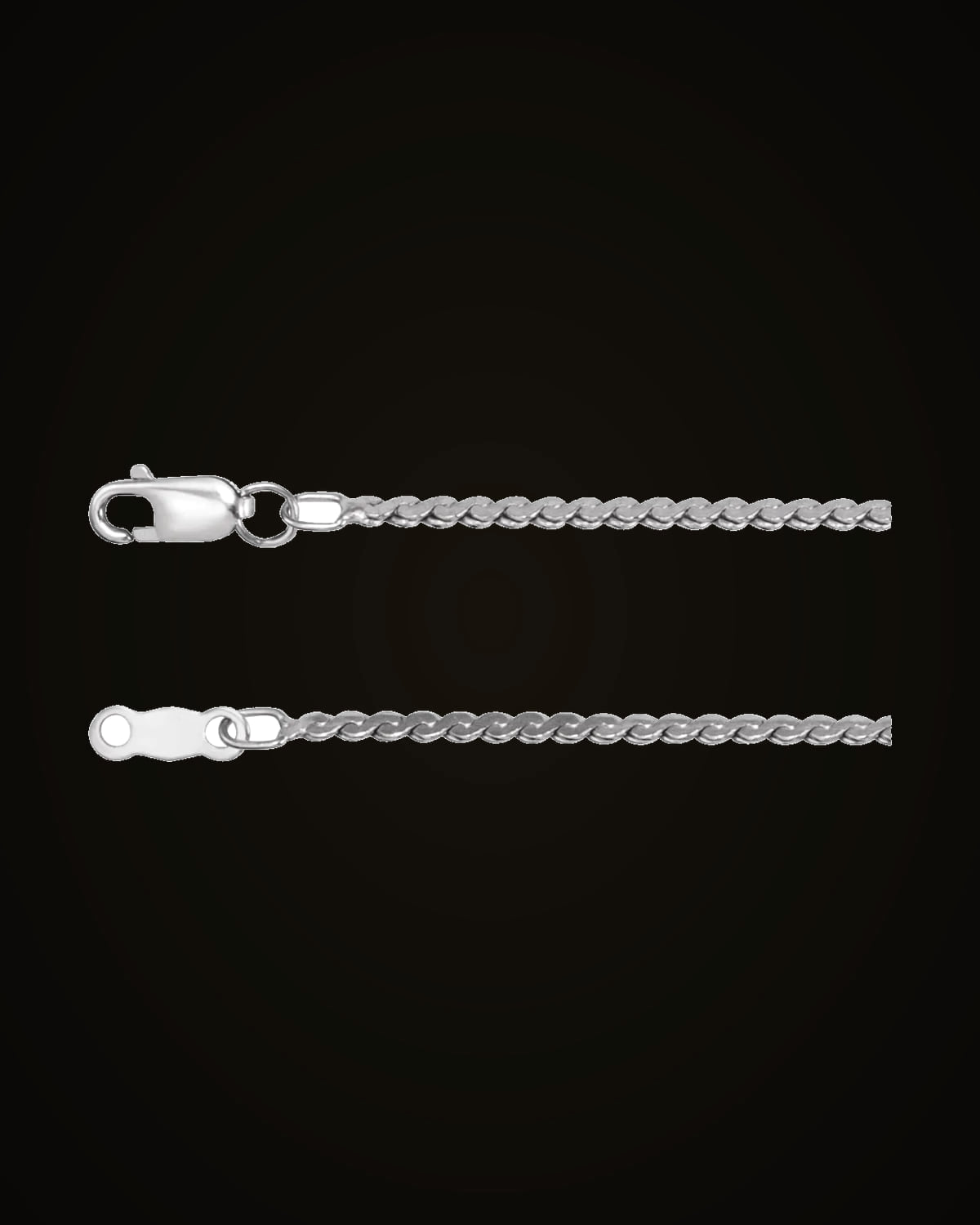Serpentine Chain — Rhodium-Plated on Sterling Silver