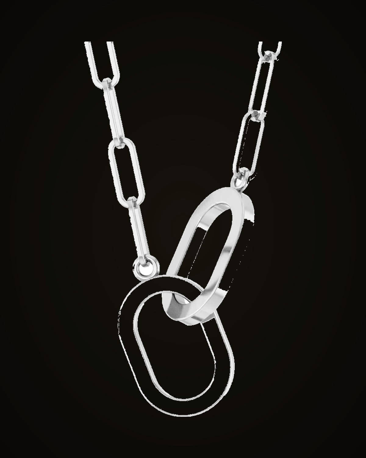 Interlocking Oval Necklace — Sterling Silver