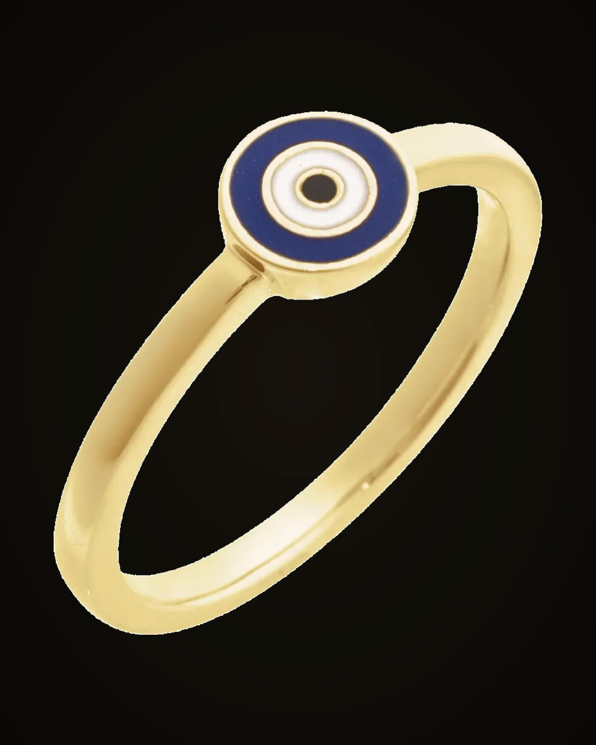 Evil Eye Ring — 14K Yellow Gold · 1.8 mm