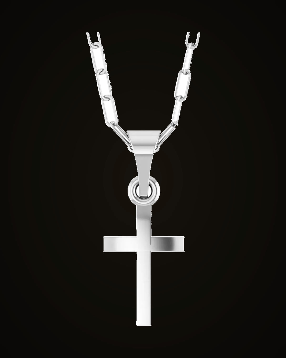 Cross Paperclip Necklace — Sterling Silver