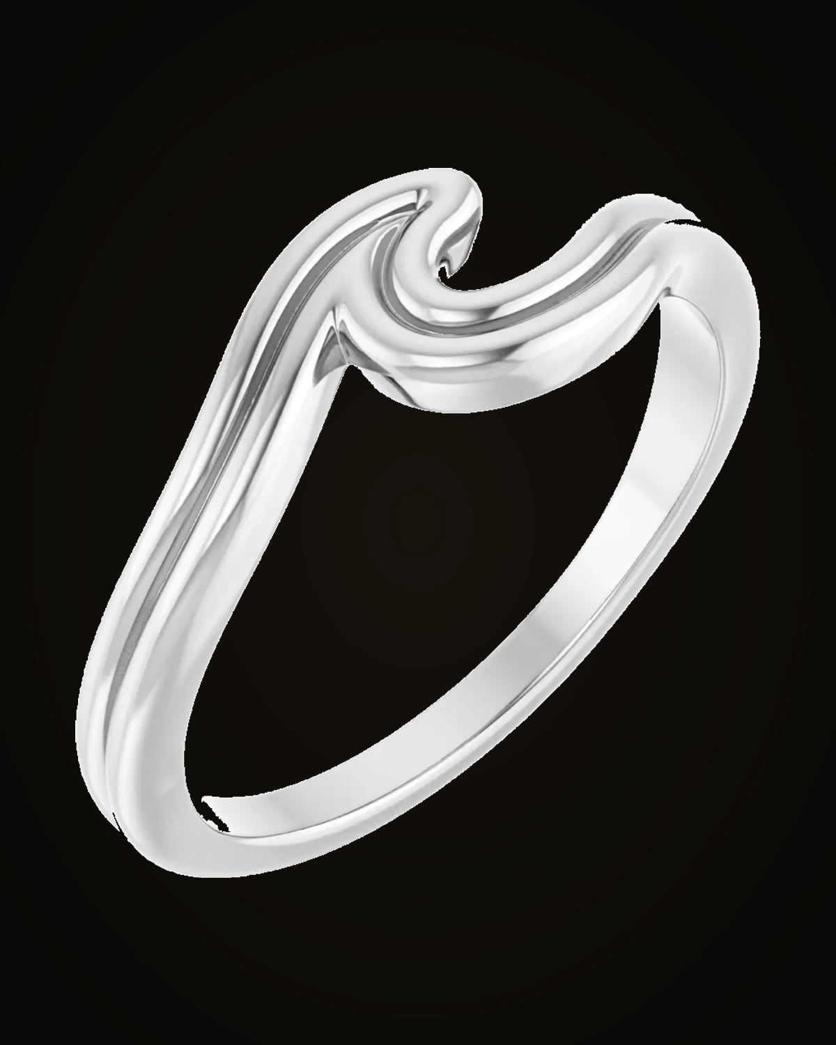 Wave Ring — Sterling Silver · 6.8 x 1.8 mm