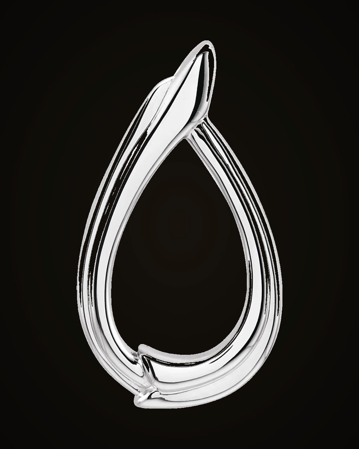 Freeform Pendant — Rhodium-Plated on 14K White Gold
