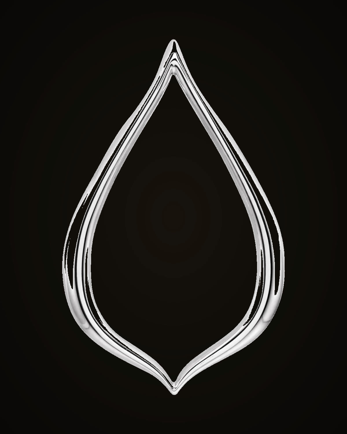 Freeform Pendant — Rhodium-Plated on 14K White Gold