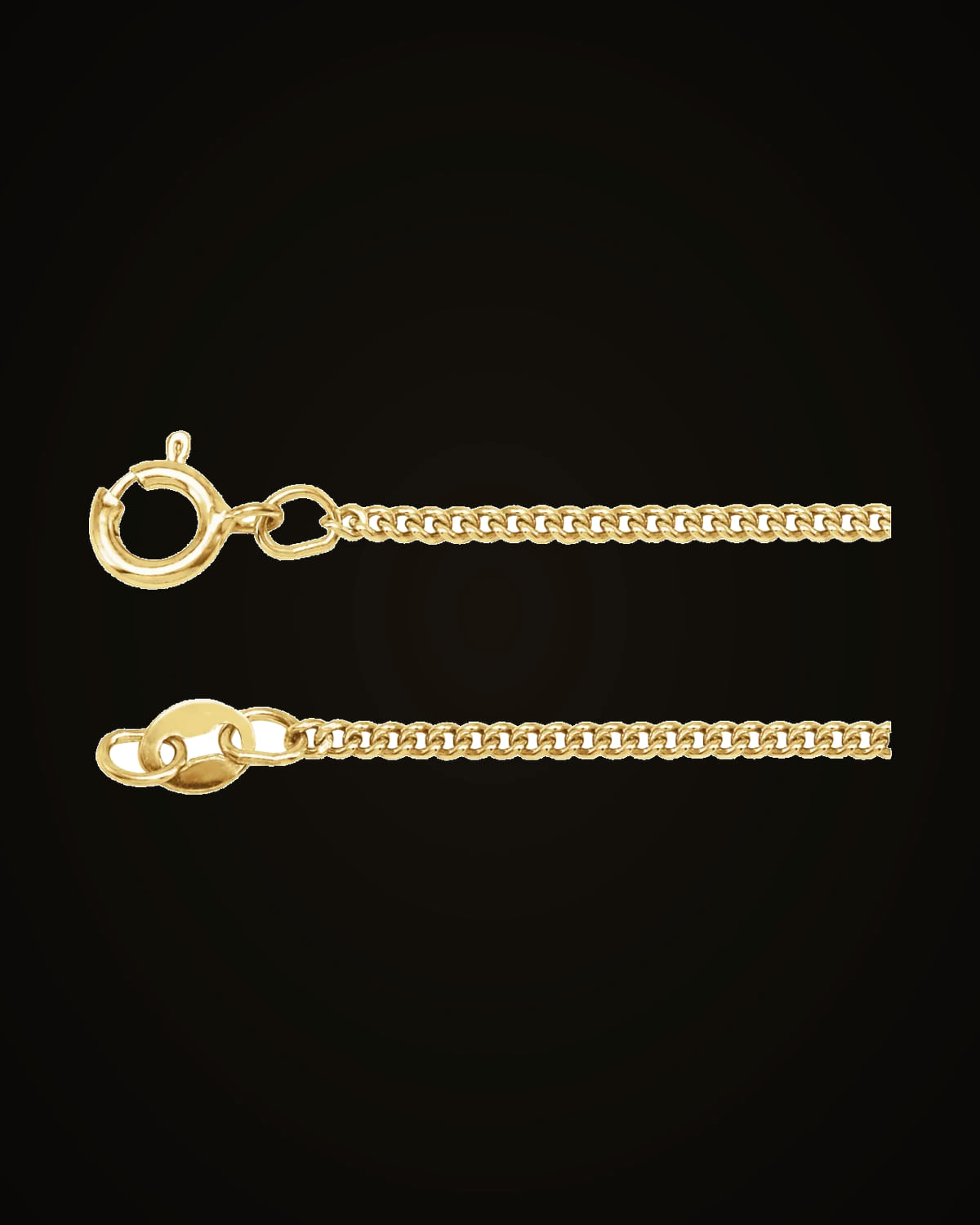 Solid Curb Chain With Spring Ring — 14K Yellow Gold-Filled