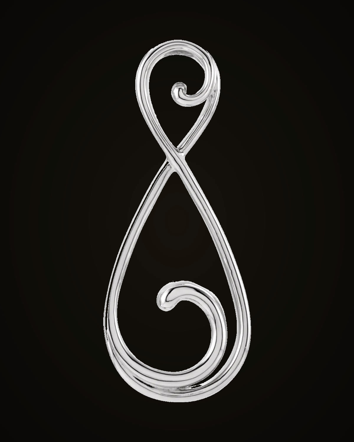 Freeform Pendant — Rhodium-Plated on 14K White Gold