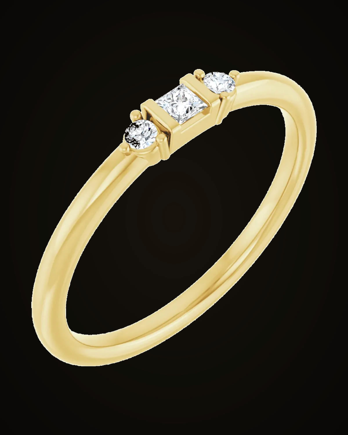 0.08 CTW Natural Diamond Stackable Ring — 14K Yellow Gold · 3.4 x 2.7 mm · I1 · G-H