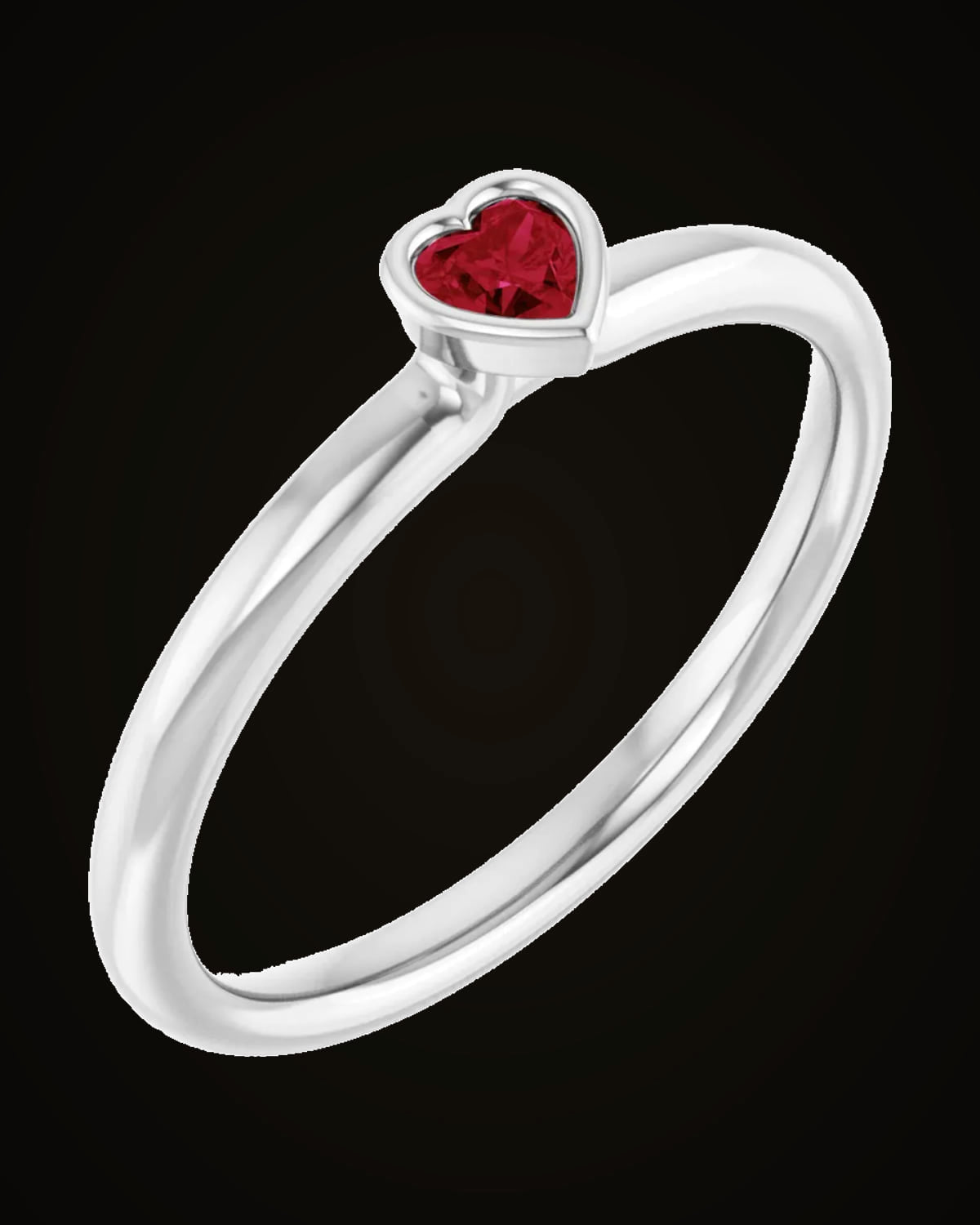 Lab-Grown Ruby Family Stackable Ring — Sterling Silver · 4.4 x 4.3 mm · 3 x 3 mm