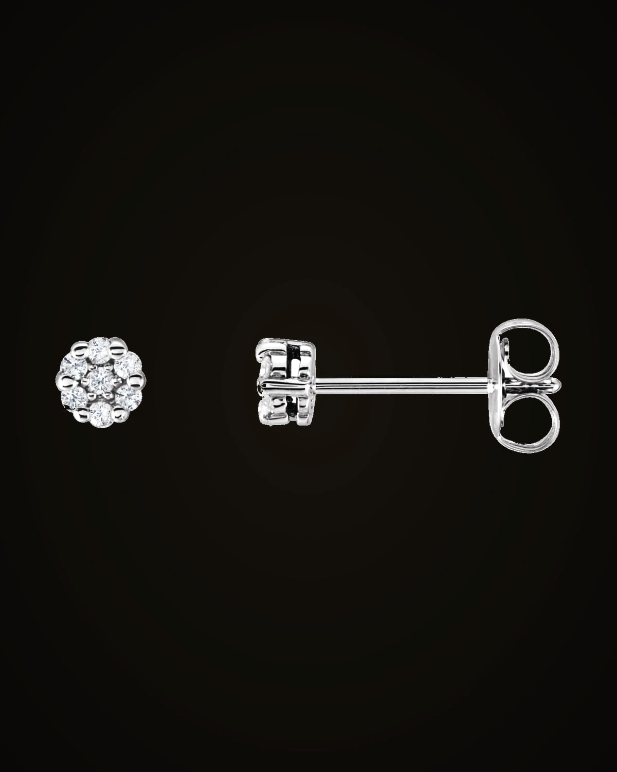 1/10 CTW Natural Diamond Earrings — Rhodium-Plated on 14K White Gold