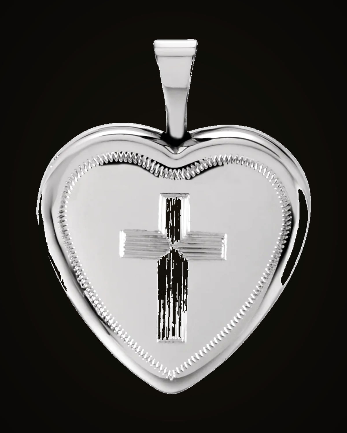 Locket With Cross — Sterling Silver