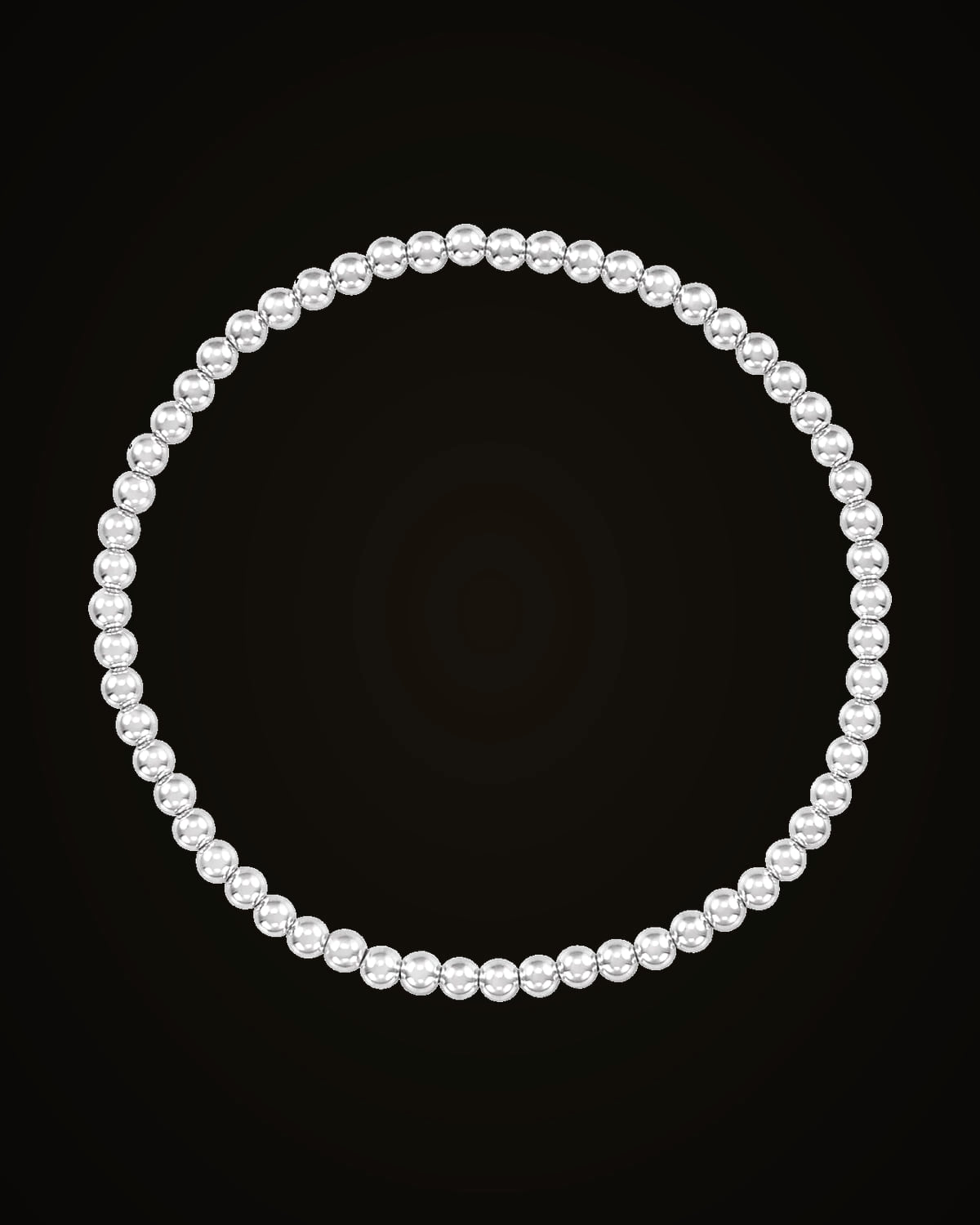 Elastic Beaded Bracelet — Sterling Silver