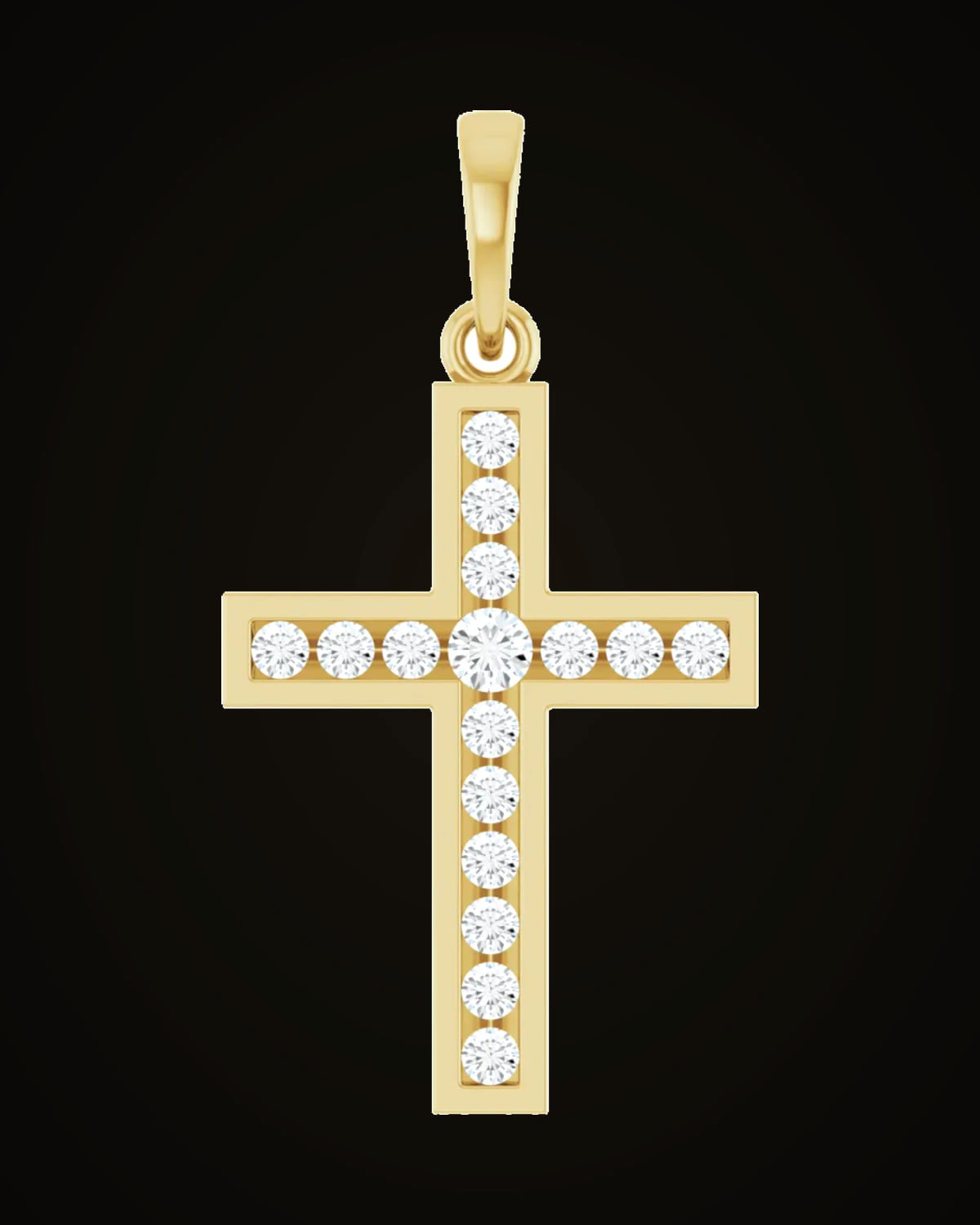 1/4 CTW Natural Diamond Cross Pendant — 14K Yellow Gold · I1 · G-H