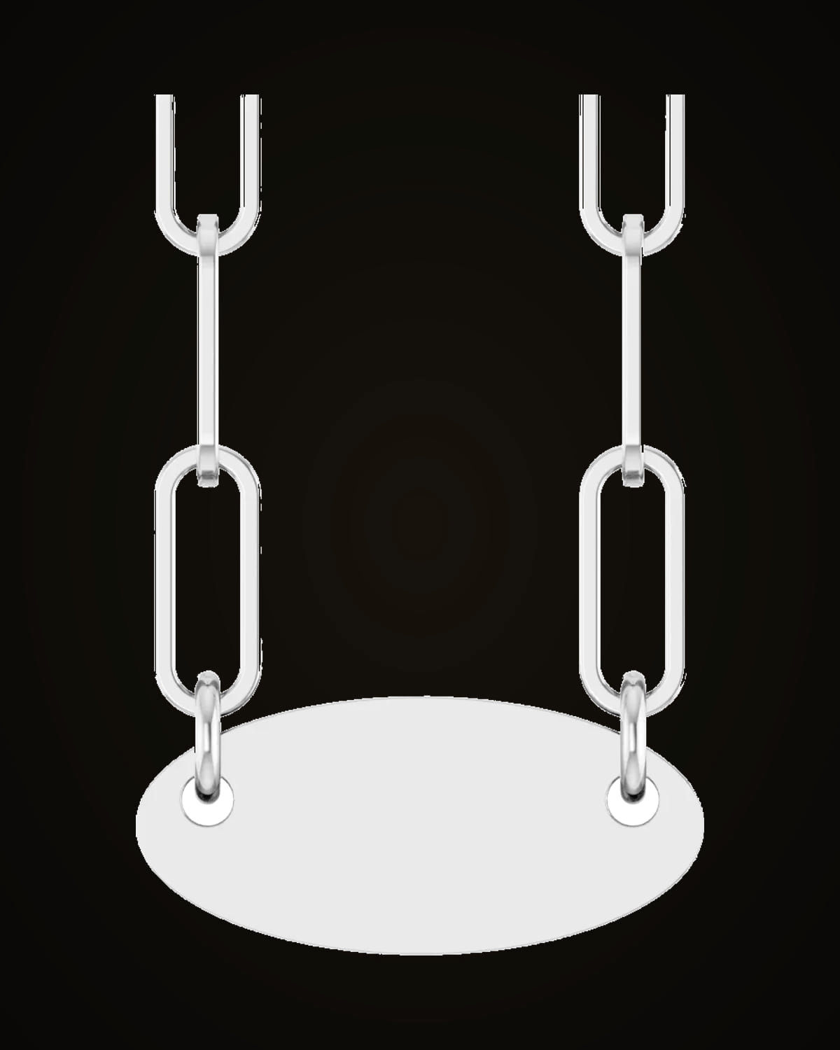 Engravable Oval Necklace — Sterling Silver