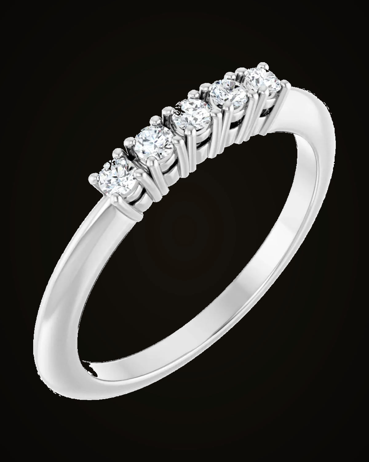 1/6 CTW Lab-Grown Diamond Anniversary Band — Rhodium-Plated on 14K White Gold · 1.8 mm
