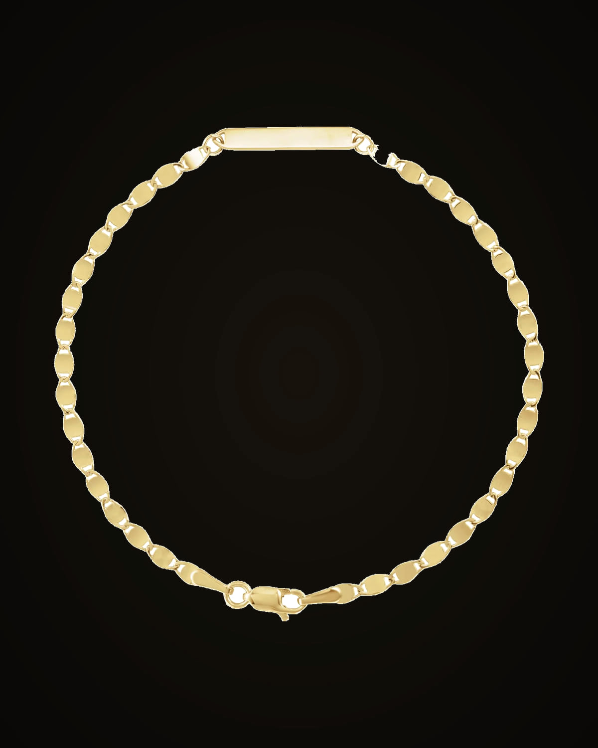 Engravable Mirror Chain Bracelet — 14K Yellow Gold