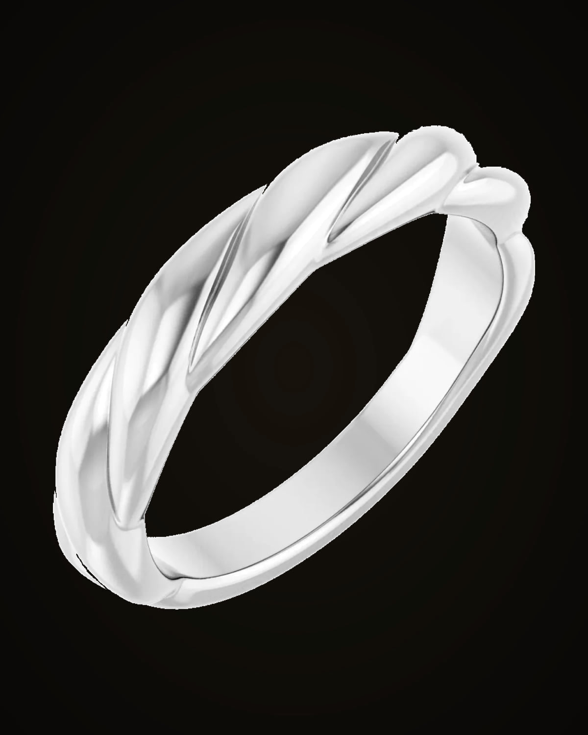 Twisted Rope Ring — Sterling Silver · 4 x 2.8 mm