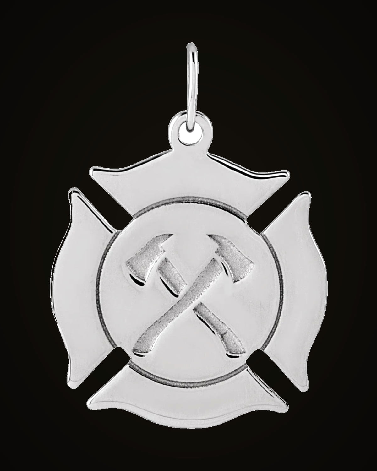 Engravable Fireman Pendant — Sterling Silver
