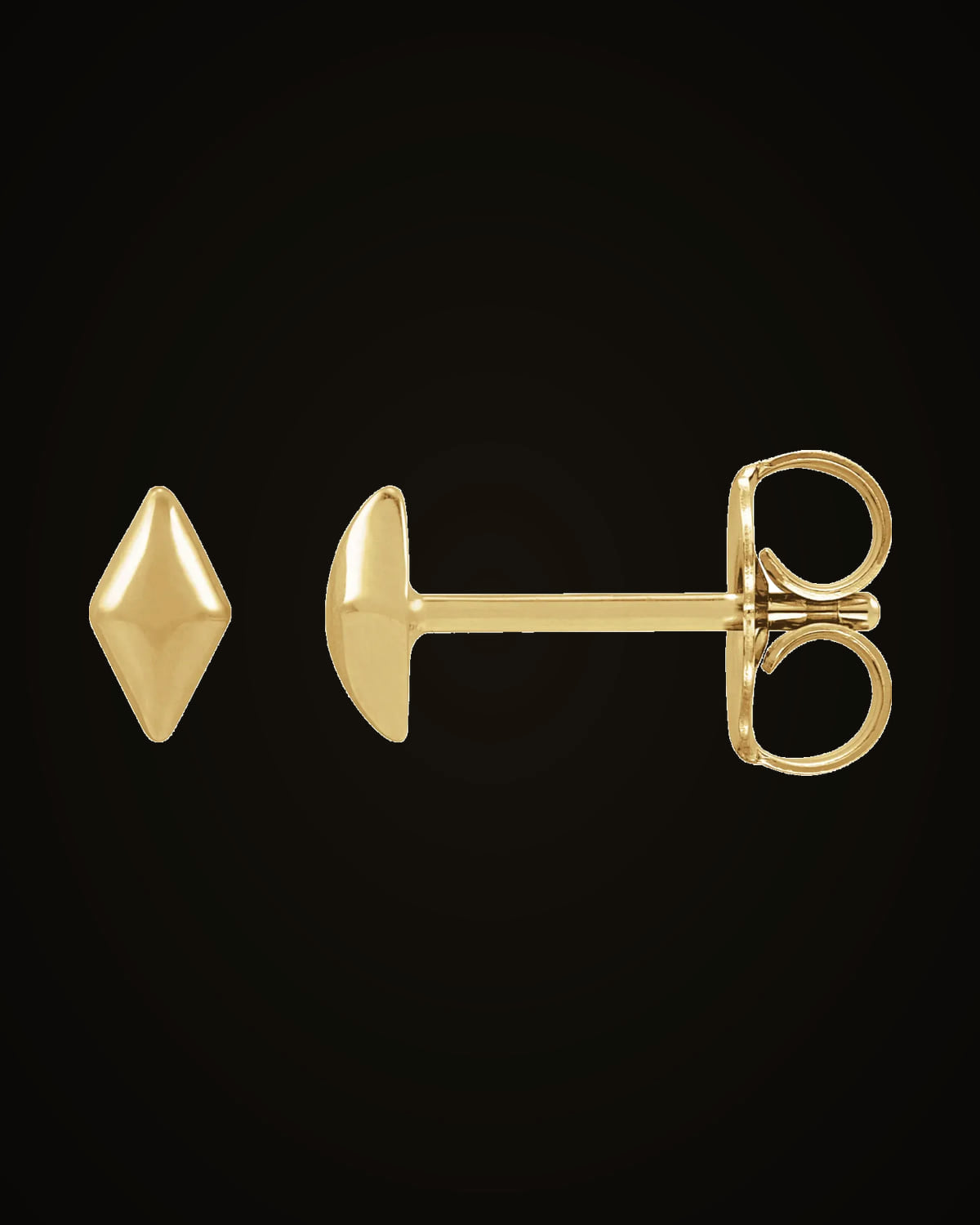 Geometric Stud Earrings — 14K Yellow Gold