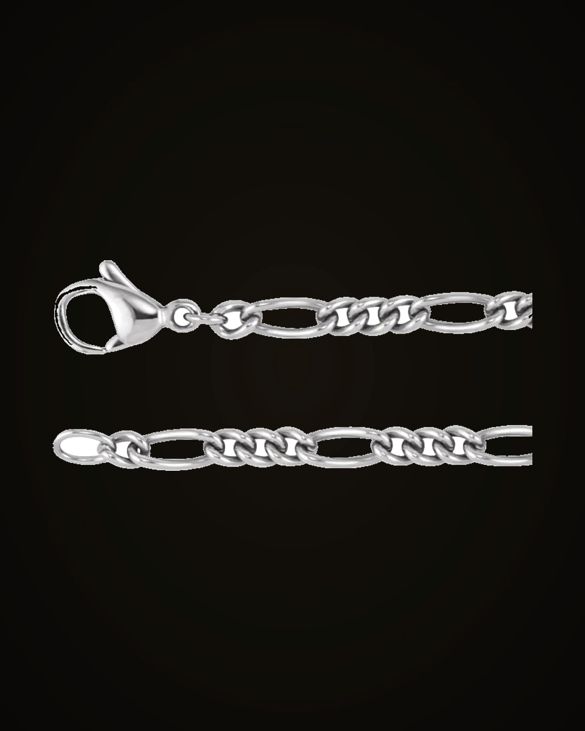 Curbed Figaro Chain Bracelet — Titanium