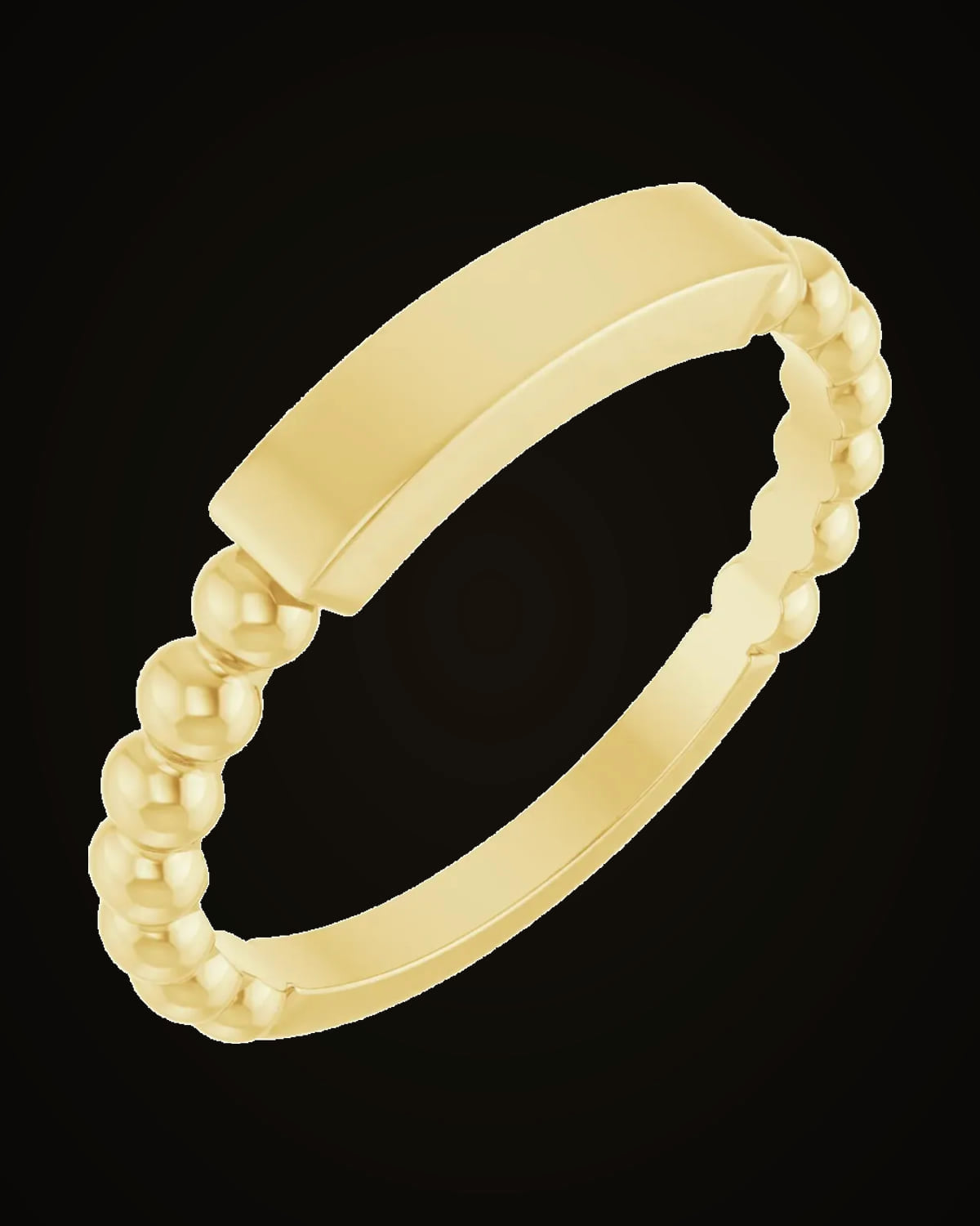 Engravable Beaded Ring — 14K Yellow Gold · 1.8 mm