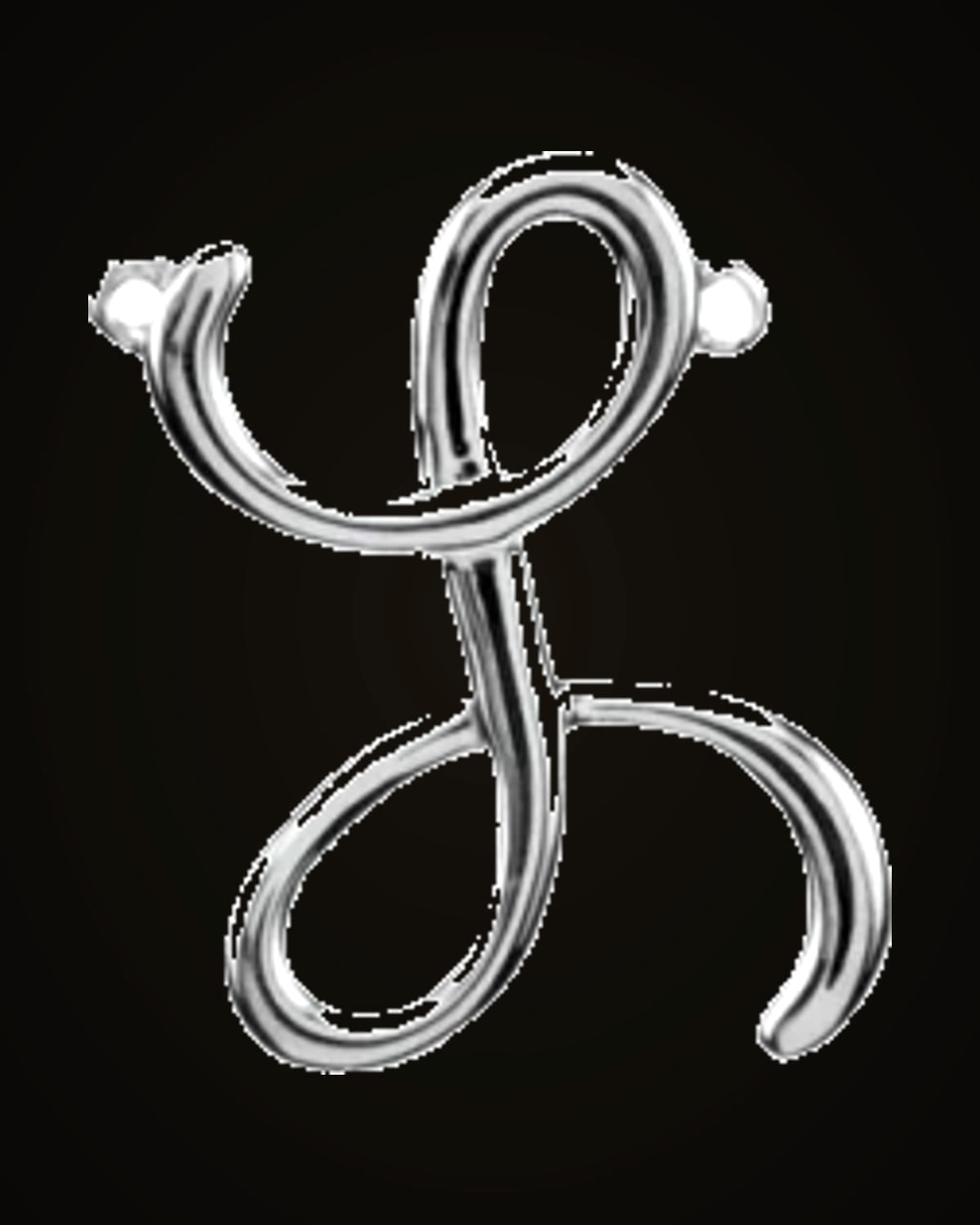 Script Initial Necklace Center — Sterling Silver