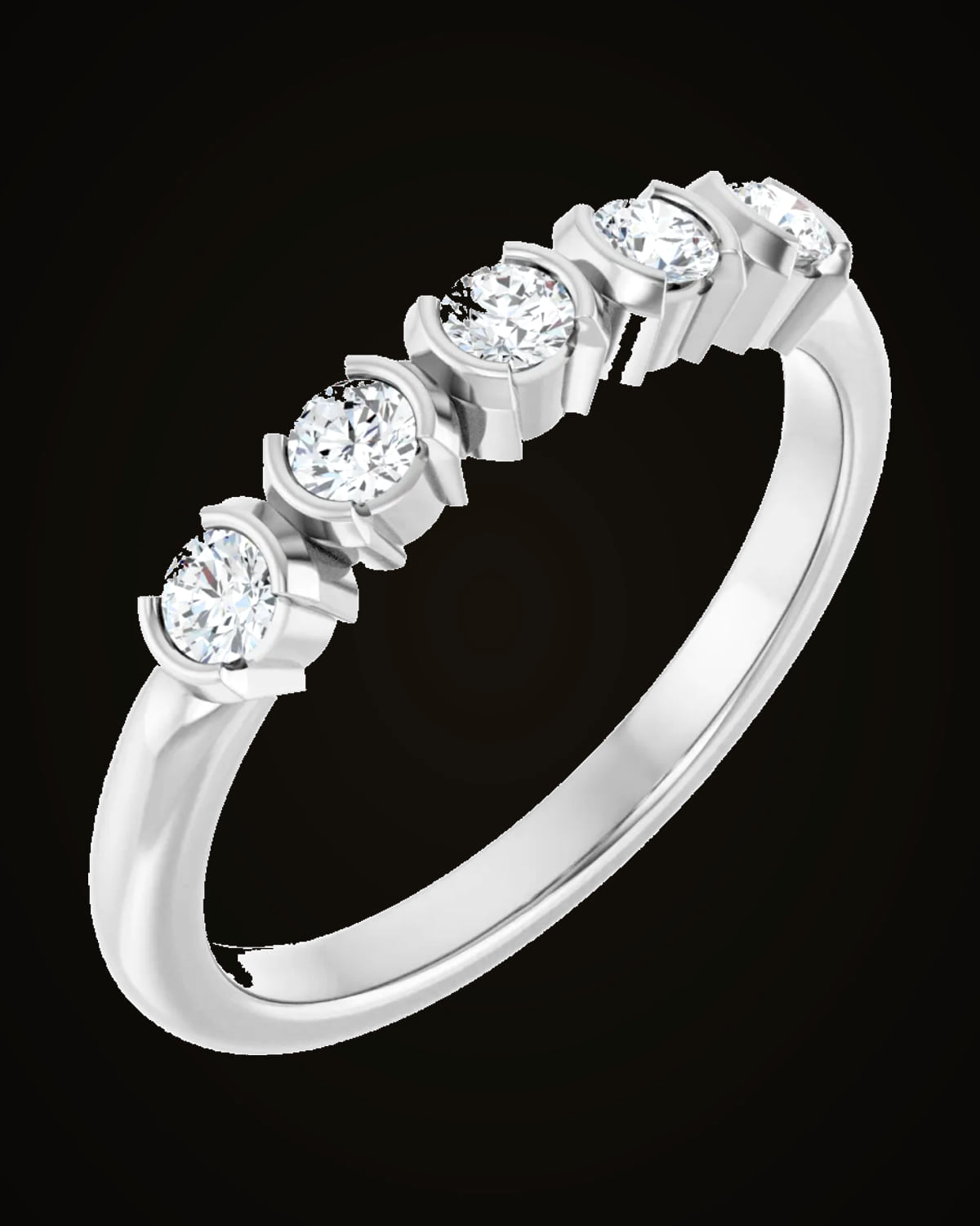 1/3 CTW Lab-Grown Diamond Anniversary Band — Rhodium-Plated on 14K White Gold · 2.15 mm · VS · F+