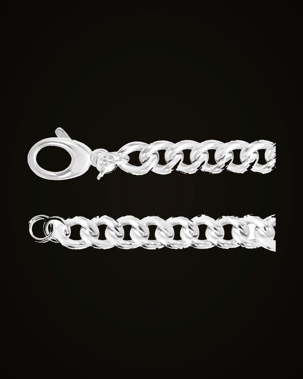 Curb Chain — Rhodium-Plated on Sterling Silver