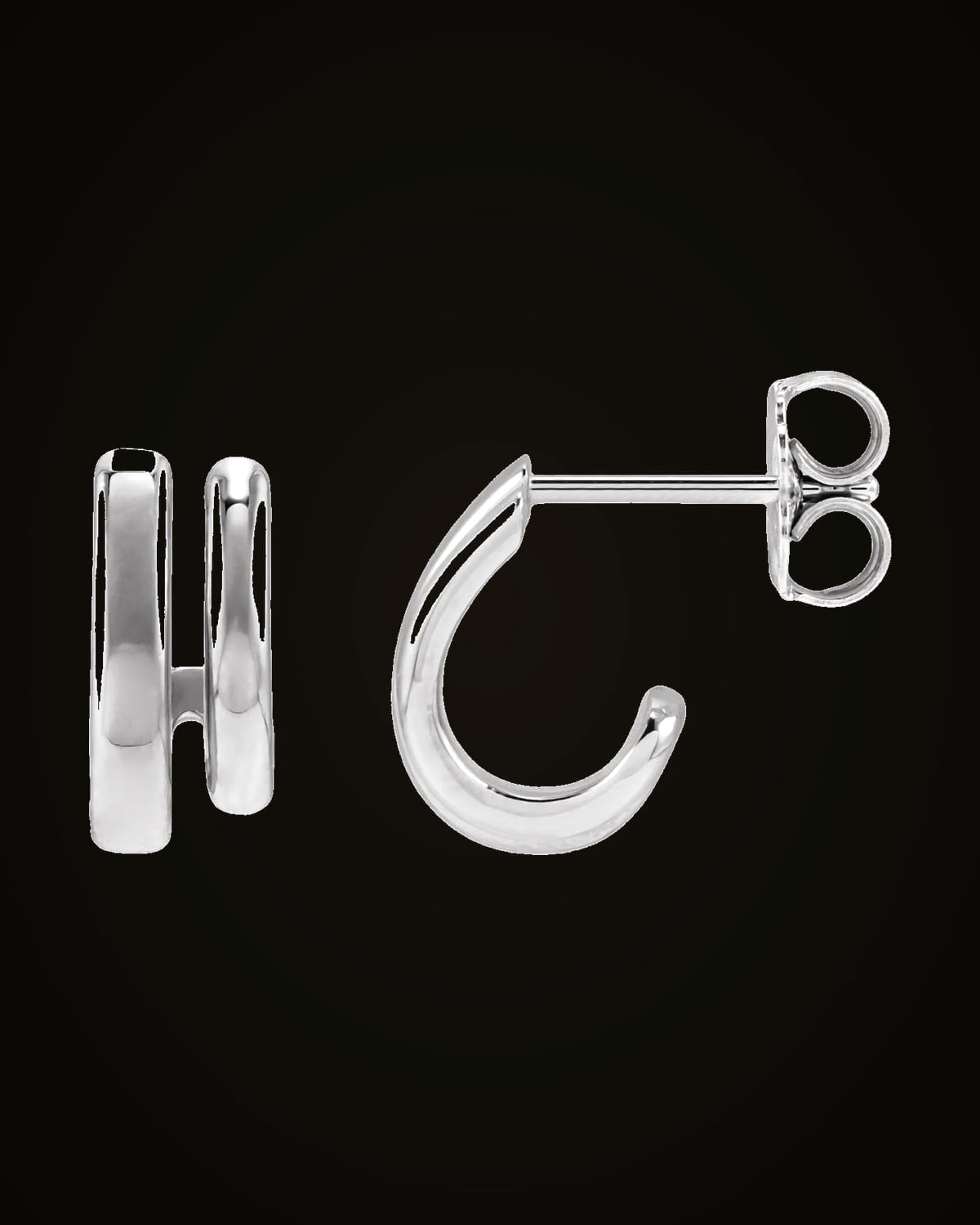 Double Hoop Stack Earrings — Sterling Silver