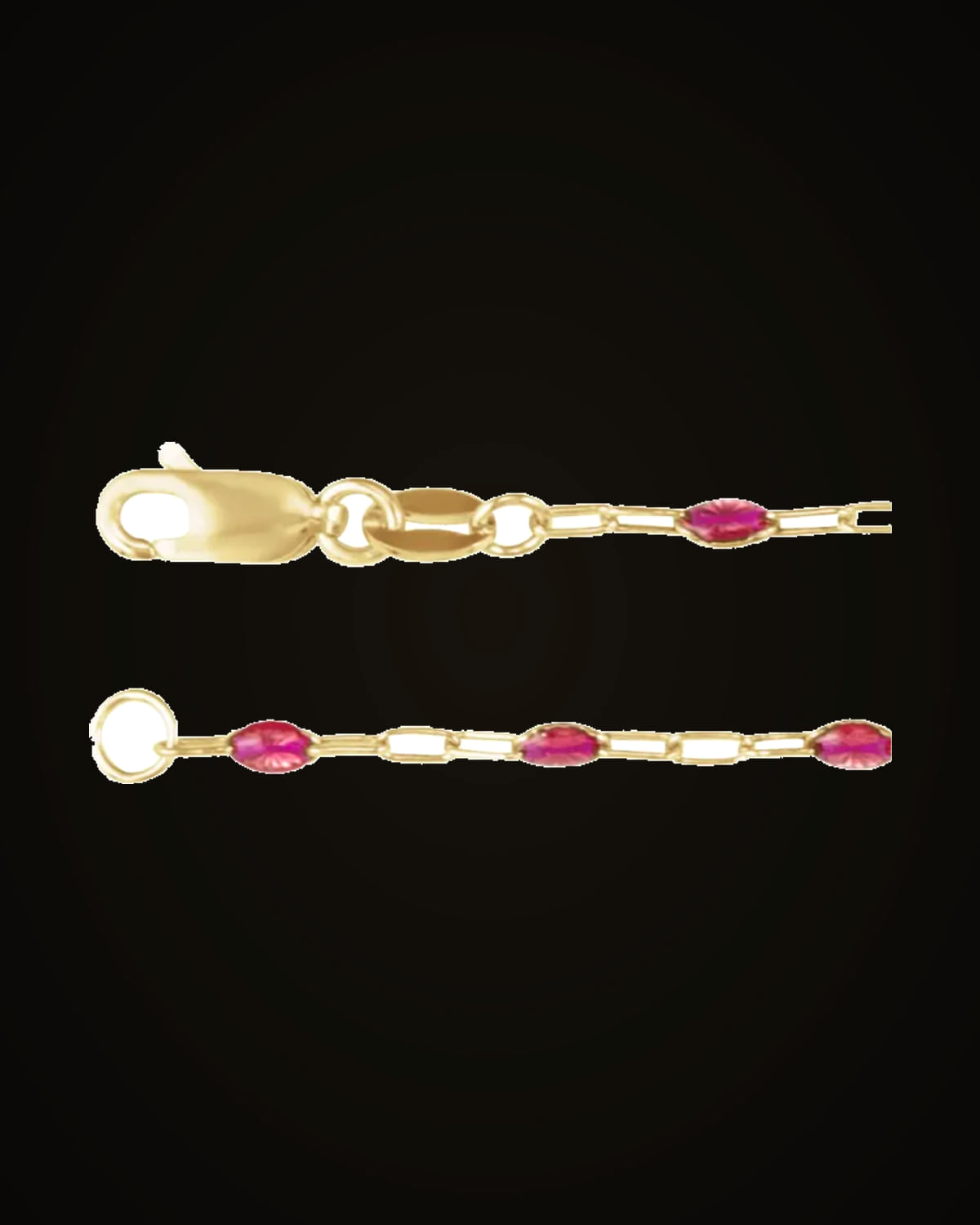 Enamel Bead Paperclip-Style Chain — 14K Yellow Gold-Filled
