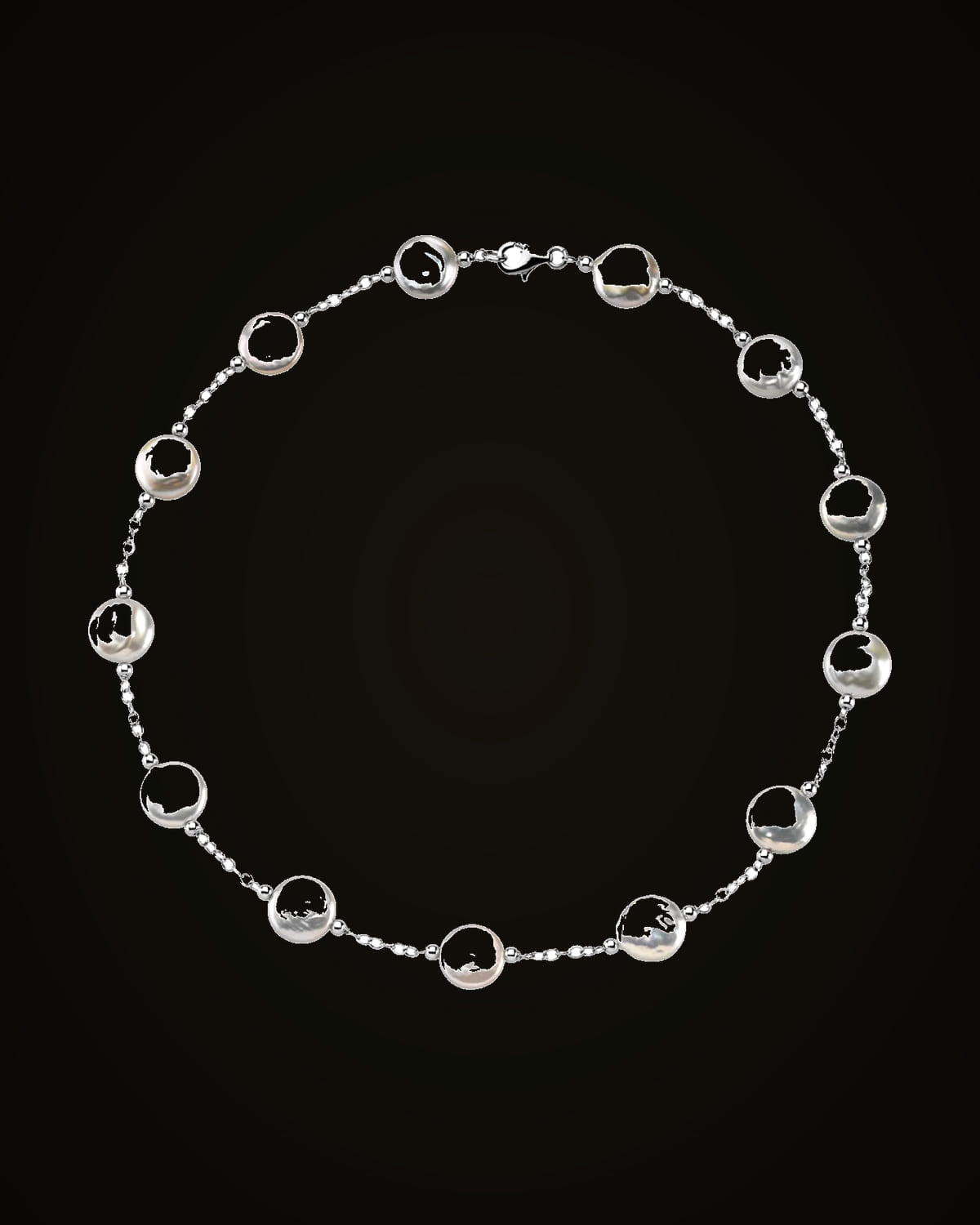 Cultured White Freshwater Pearl Necklace — Rhodium-Plated on Sterling Silver · Cultured Freshwater Pearl