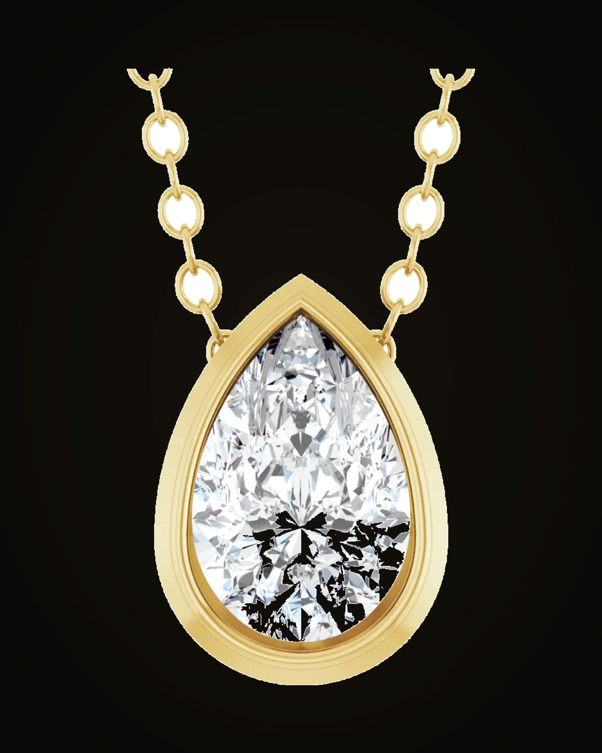 1/3 Ct Lab-Grown Diamond Solitaire Necklace — 14K Yellow Gold · VS · F-G