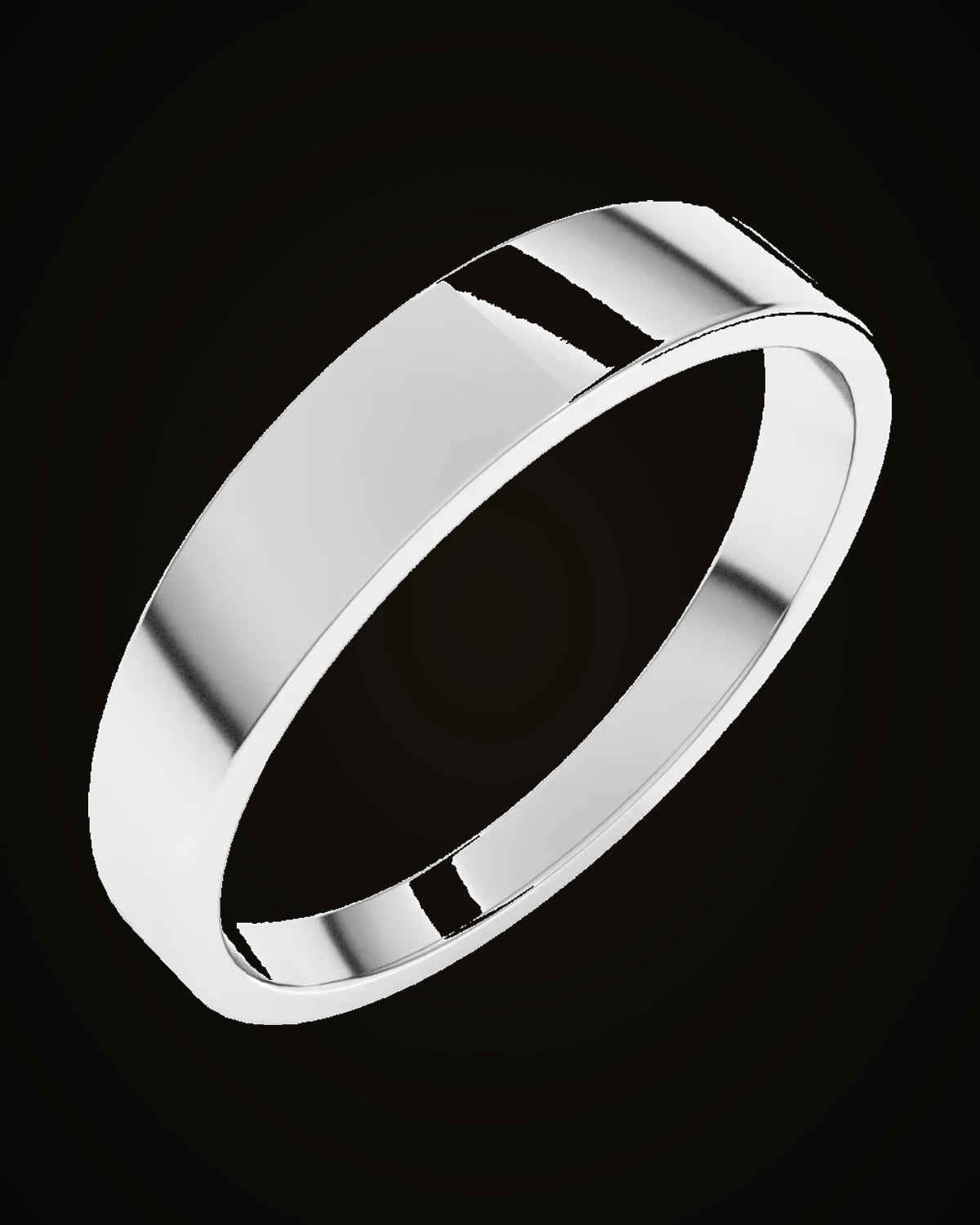 Flat Tapered Light Band — Sterling Silver · 4 mm · Size 10