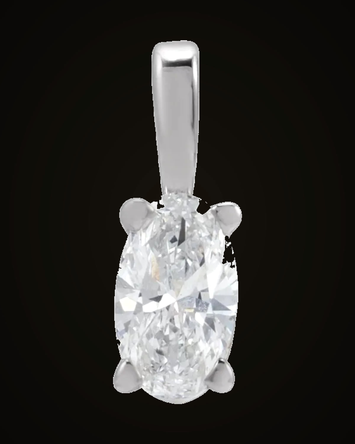 1/5 Ct Lab-Grown Diamond 4-Prong Pendant — Rhodium-Plated on 14K White Gold