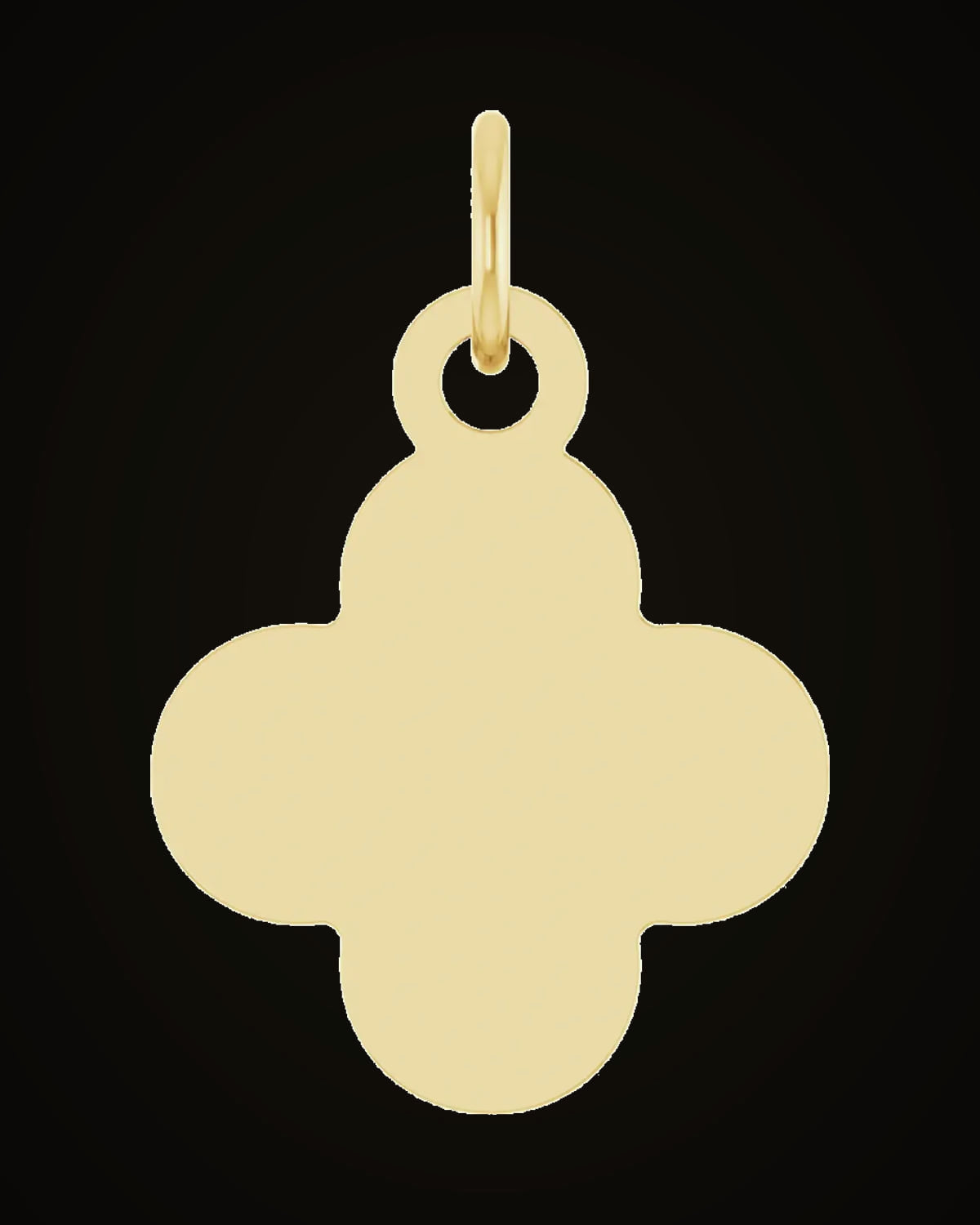 Engravable Clover Pendant — 14K Yellow Gold