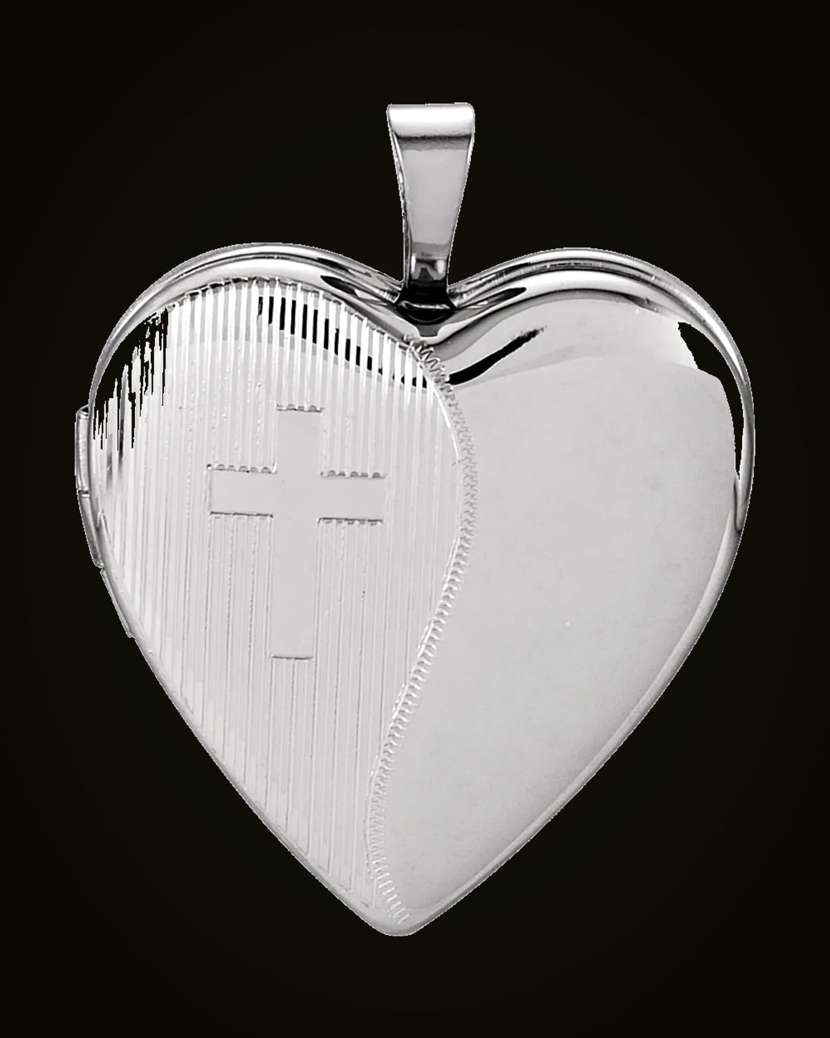 Heart Cross Locket — Sterling Silver