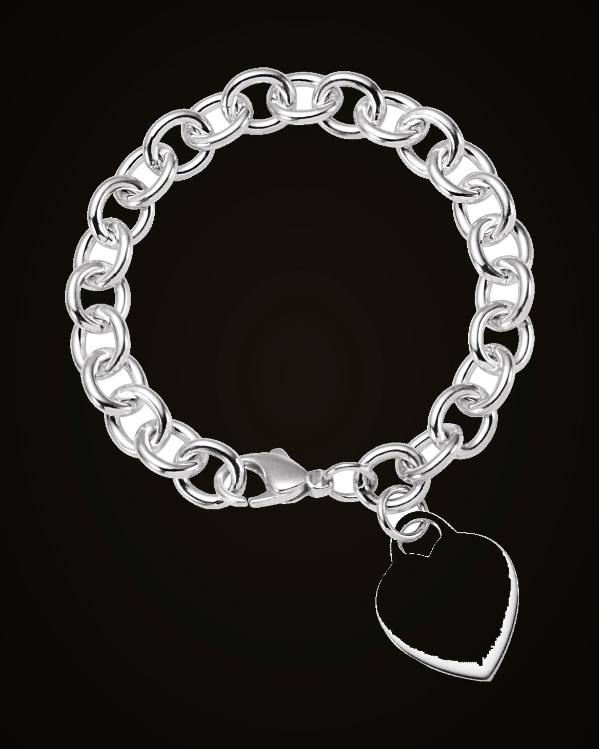 Heart Charm Bracelet — Sterling Silver